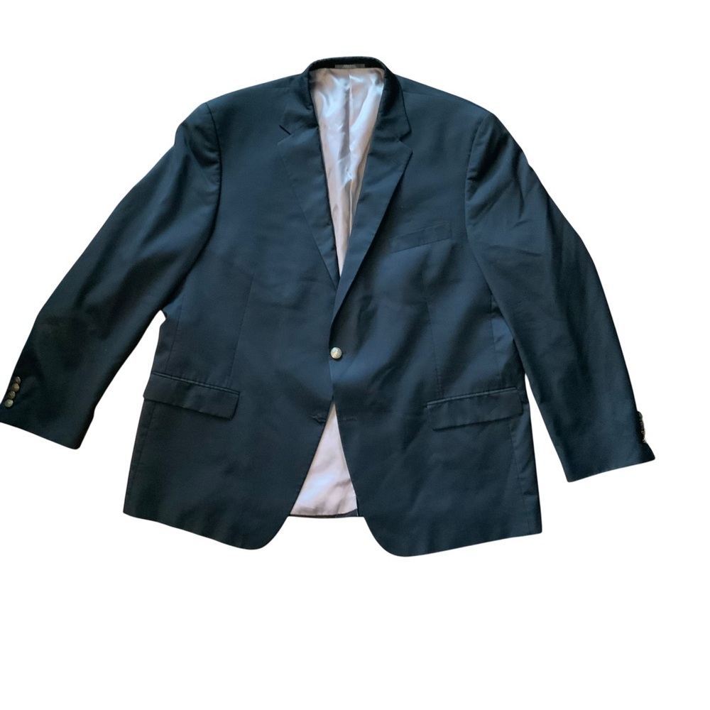 Hart Schaffner & Marx 2‎ button sport coat, Mens size 52L. Solid Black Dillards
